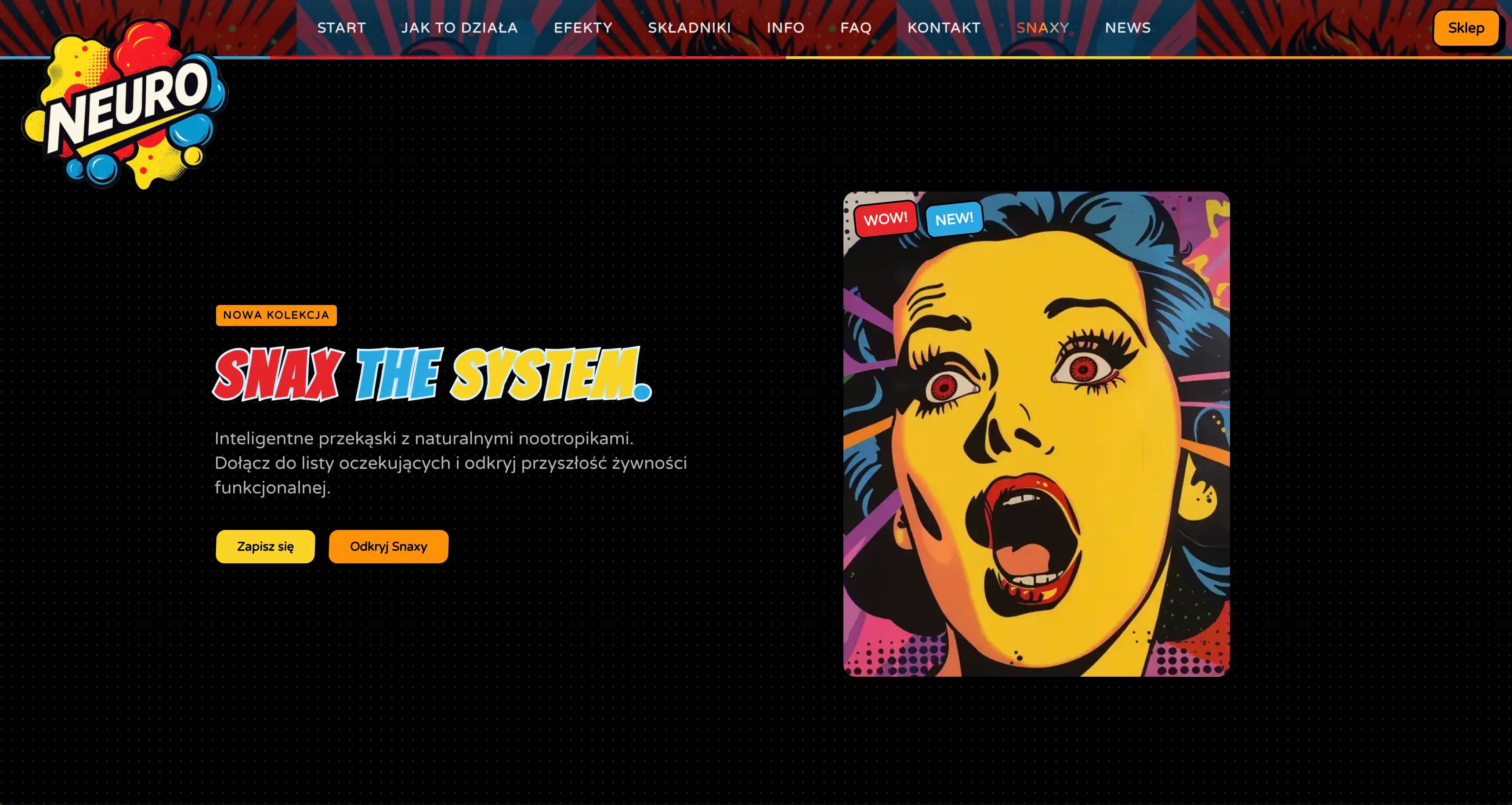 NeuroSnax — podgląd strony